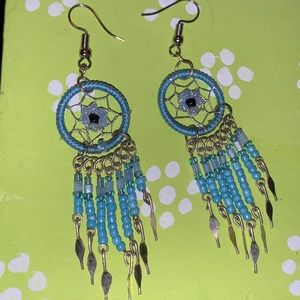 Blue Dreamcatcher Earrings